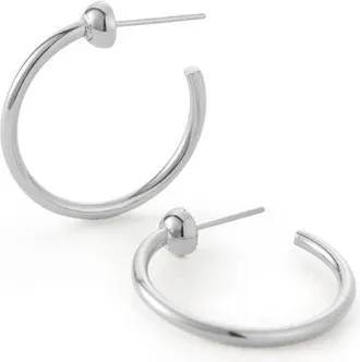 JENNY BIRD Mini Icon Hoop Earrings in Platinum at Nordstrom