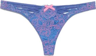Agent Provocateur Eviee String - Dames - Onderbroek - Blauw - 2XL - Katoen - Ondergoed
