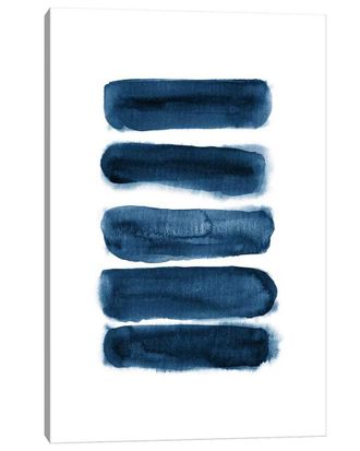 iCanvas Icanvas Watercolor Brush Strokes Navy Blue Wall Art By Nouveau Prints