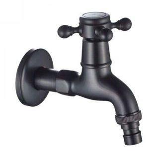OEM Grifo De Lat&oacute;n Para Lavadora Con Ca&ntilde;o De Fregadero G1/2 - Grifo Antiguo Para Fregona Con Maneta En Cruz Para Fregadero De Jard&iacute;n (negro) - Crezuo