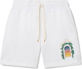 Casablanca Avenida Sweatshorts - Heren - Korte Broeken - Wit - XL - Katoen - Korte Broeken