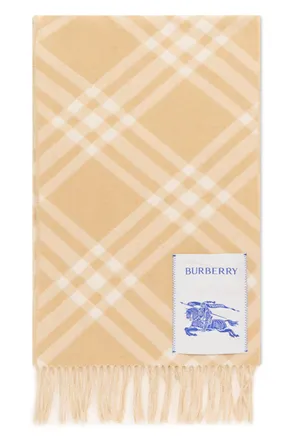 Burberry Checked Cashmere Scarf - Beige