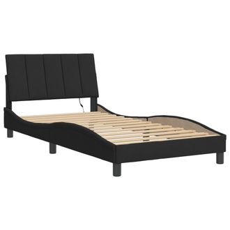 vidaXL Estructura De Cama Con Luces Led Terciopelo Negro 100x200 Cm Vidaxl