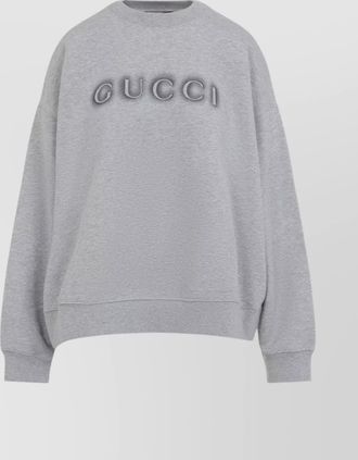 Gucci sweatshirt grey cotton dropped shoulders