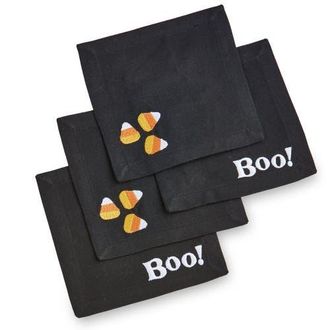 Tag Halloween Boo Crew Cotton Bar Coaster Set Black Multi 5x5 in 4 ct at Nordstrom