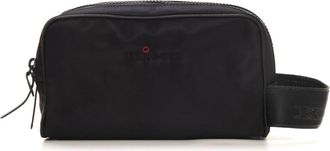 Kiton Kleine cosmetische tas met leren details - Heren - Toilettassen - Zwart - ONE Size - Leer - Tassen