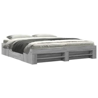 Berkfield Home Bed Frame Frame Grey Sonoma 180x200 cm Super King Wood