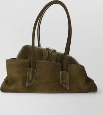 The Attico passegiata small sculptural suede tote bag