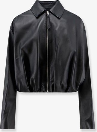 Loewe Giacca di pelle crop fit con patch logo posteriore - LOEWE - gender_Woman