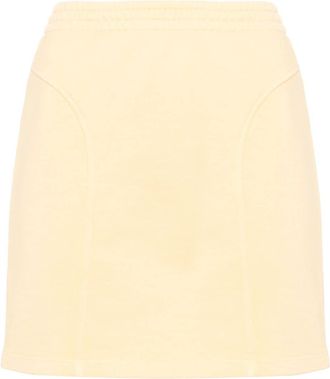 Rotate logo-embroidered mini skirt - women - Organic Cotton - L - Yellow