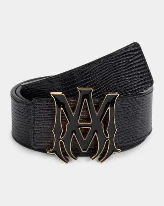 Amiri Men & apos;s Lizard-Embossed Leather Belt