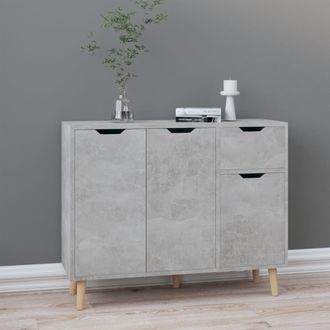 vidaXL Aparador De Madera De Ingenier&iacute;a Gris Hormig&oacute;n 90x30x72 Cm Vidaxl