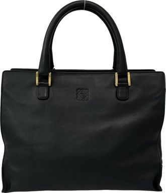Loewe Black Leather Handbag Tote Bag (Pre-Owned)