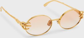 Anna-Karin Karlsson Claw Adventure Gold-Plated Titanium Oval Sunglasses