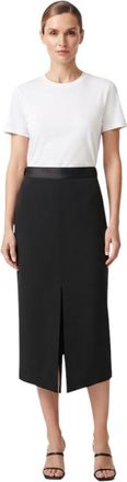 Tom Ford Black Solid Midi Skirt