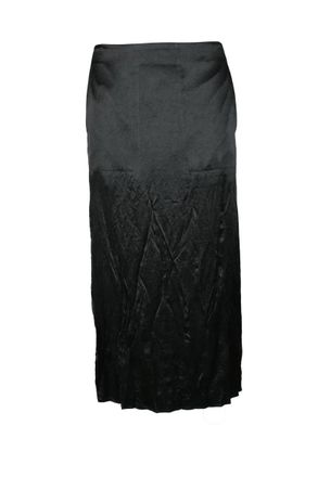 Sportmax Pleated Black Skirt with Fluid Drape