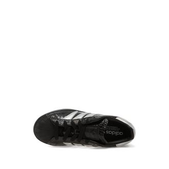 adidas Reptile-Effect Calf Leather with Silver Stripes Sneaker - Black