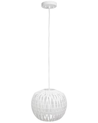 Lalia Home 1-Light 11.38In Bohemian Farmhouse Coastal Woven Paper Shade Pendant