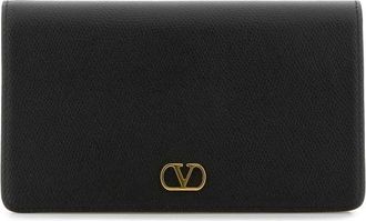 Valentino Garavani Black Leather Vlogo Signature Clutch