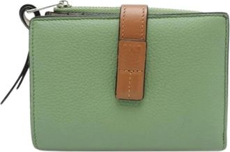 Loewe Pre-owned Bi-fold Portemonnee - Dames - Vintage Accessoires - Groen - ONE Size - Leer - Vintage