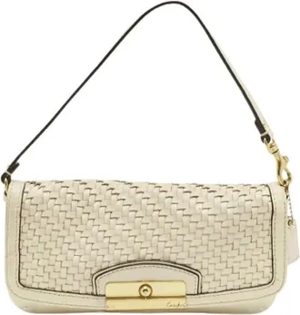 Coach Pre-owned Shoulder Bags, female, White, Size: ONE SIZE Pre-owned Leather Clutch