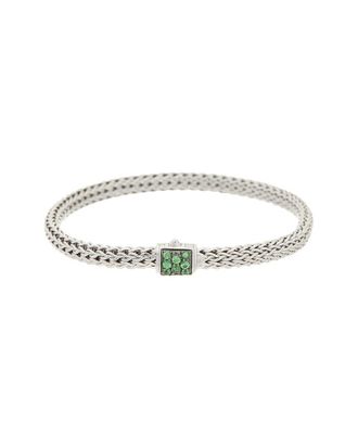 John Hardy Icon Silver Tsavorite Woven Bracelet
