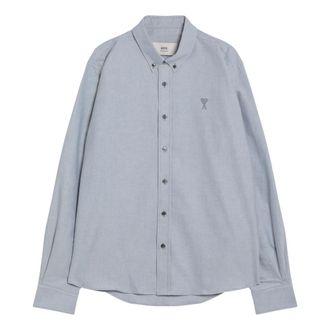 Ami Lange mouwen overhemd - Heren - Casual Overhemden - Blauw - S - Katoen - Overhemden