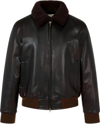 Man On The Boon. Bomber con collo in shearling - Marrone