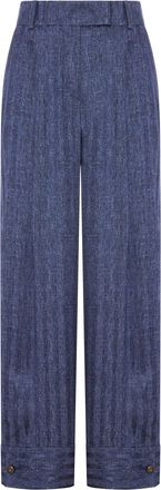 Giorgio Armani PRINTED SILK TROUSERS WITH PLEATS - Giorgio Armani - Woman