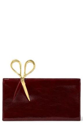 Alexis Bittar The Petite Scissor Leather Clutch in Merlot at Nordstrom Rack