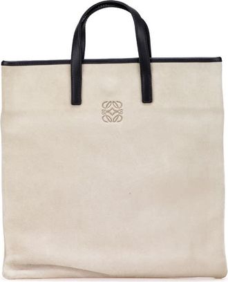 Loewe Pre-owned Loewe Anagram Suede Tote Ladies L10