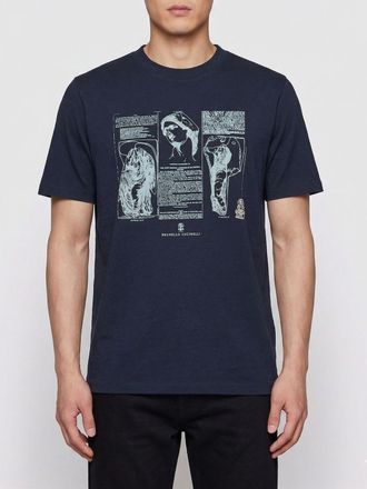 Brunello Cucinelli T-shirt in cotone stampata Brunello Cucinelli