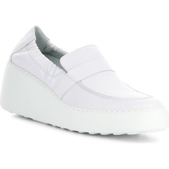 FLY London Duli Platform Wedge Loafer in 003 White Mousse at Nordstrom Rack, Size 10-10.5Us / 41Eu