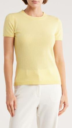 Magaschoni Cashmere Crewneck Short Sleeve Sweater in Panna Cotta at Nordstrom Rack, Size X-Large