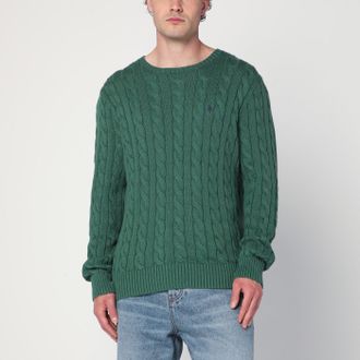 Polo Ralph Lauren Green Cotton Cable Knit Jumper