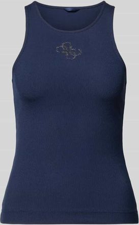 Guess Tanktop in Ripp-Optik mit Logo in Marine, Gr&ouml;&szlig;e XL