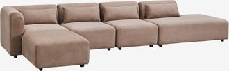Sklum Divano Modulare Angolare A 4 Pezzi Con Chaise Longue Destra E Pouf Fogler Sklum