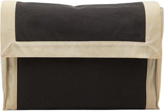 Herm&egrave;s Beige Black Cotton Clutch Bag (Pre-Owned)