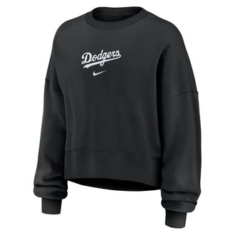 Nike Los Angeles Dodgers Nike Womens MLB Pullover Crew in Black | 01D7912ZLD-9HV