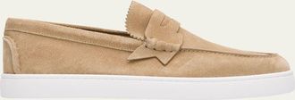 Christian Louboutin Mens The Harold I Flat Leather Red-Sole Boat Shoes