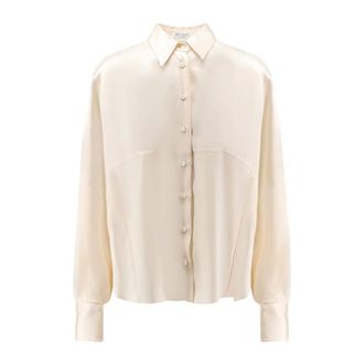 Brunello Cucinelli Silk Shirt - female - Brunello Cucinelli - Shirts - Beige - L - Blouses & Shirts