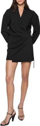Rebecca Minkoff Erin Long Sleeve Wrap Dress in True Black at Nordstrom Rack, Size 8
