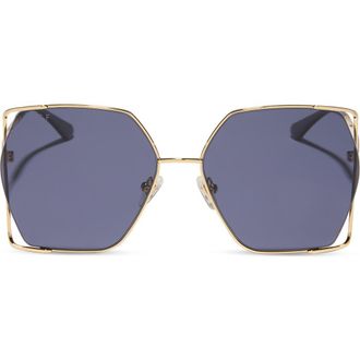 DIFF Eyewear Donna IV 61mm Gradient Polarized Square Sunglasses in Gold /Midnight at Nordstrom Rack