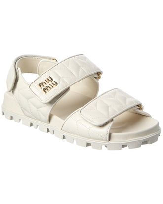 Miu Miu Sporty Matelasse Leather Sandal