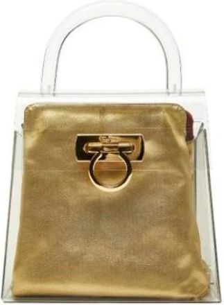 Ferragamo Pre-owned Handbags, female, Beige, Size: ONE SIZE Pre-owned Gancini Handbag