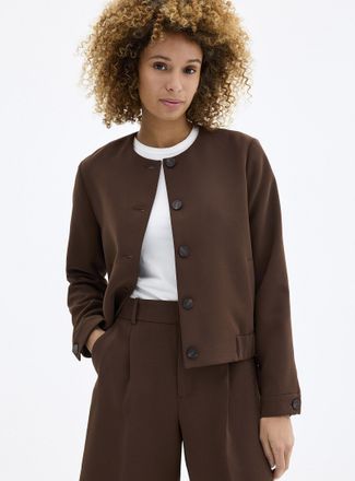 Contemporaine Womens Textured crepe dress bomber jacket