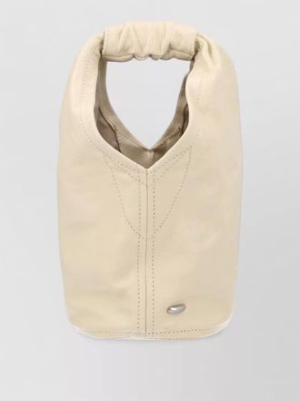Our Legacy soft ruched handle tote bag stitching detail