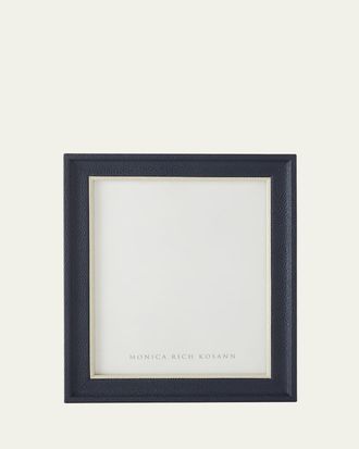 Monica Rich Kosann Navy Leather Frame with Cream Accent, 8 x 10