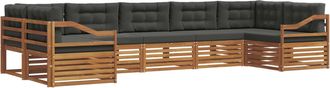 vidaXL Conjunto De Sof&aacute;s De Exterior 7 Uds. Natural Y Antracita Vidaxl