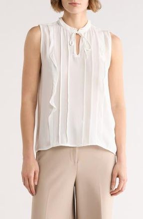 Elie Tahari Ruffle Sleeveless Top in Ivory at Nordstrom Rack, Size X-Large